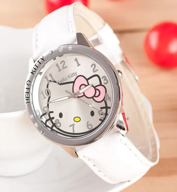 Распродажа, Новое поступление, дешевые милые женские часы hello kitty для девочек, модные детские наручные часы с кристаллами для подарка