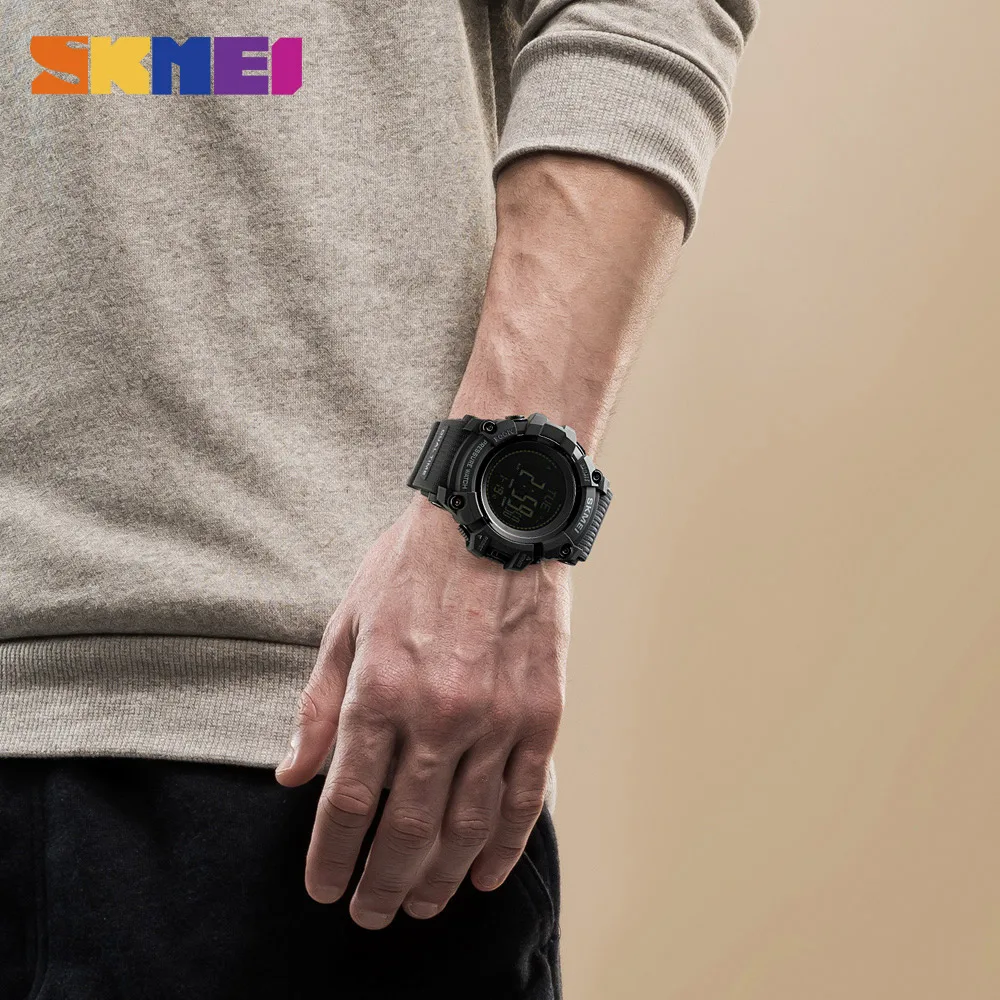 SKMEI мужские часы спортивные с обратным отсчетом давления компасом будильником
