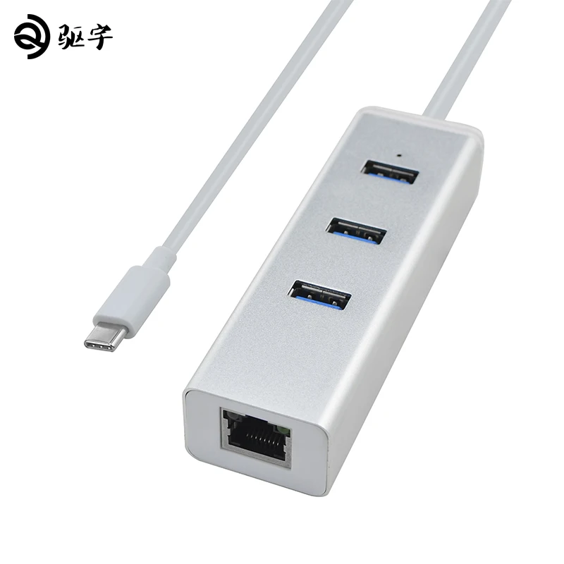 USB Type-c к USB3.0/RJ45 Ethernet адаптер 100/1000 Мбит/с концентратор для ноутбуков таких как