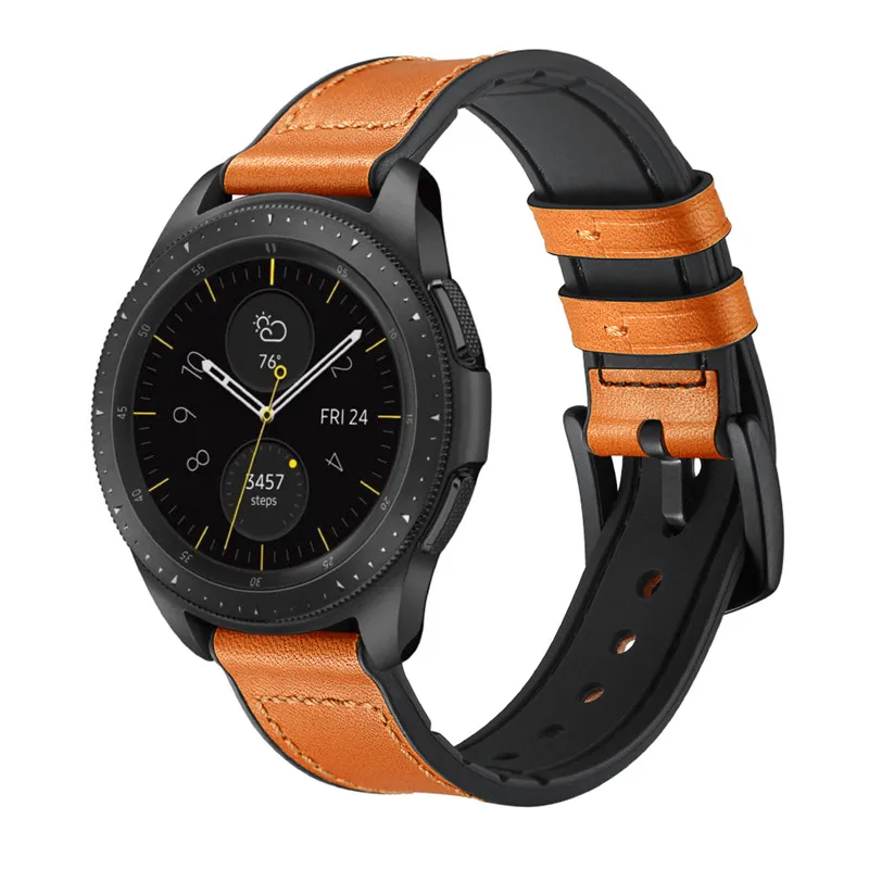 ASHEI 22 мм 20 мм винтажный кожаный ремешок для samsung Galaxy Watch 46 мм 42 мм активный 2 шестерни S3 S2 ремешок с силиконовым внутренним