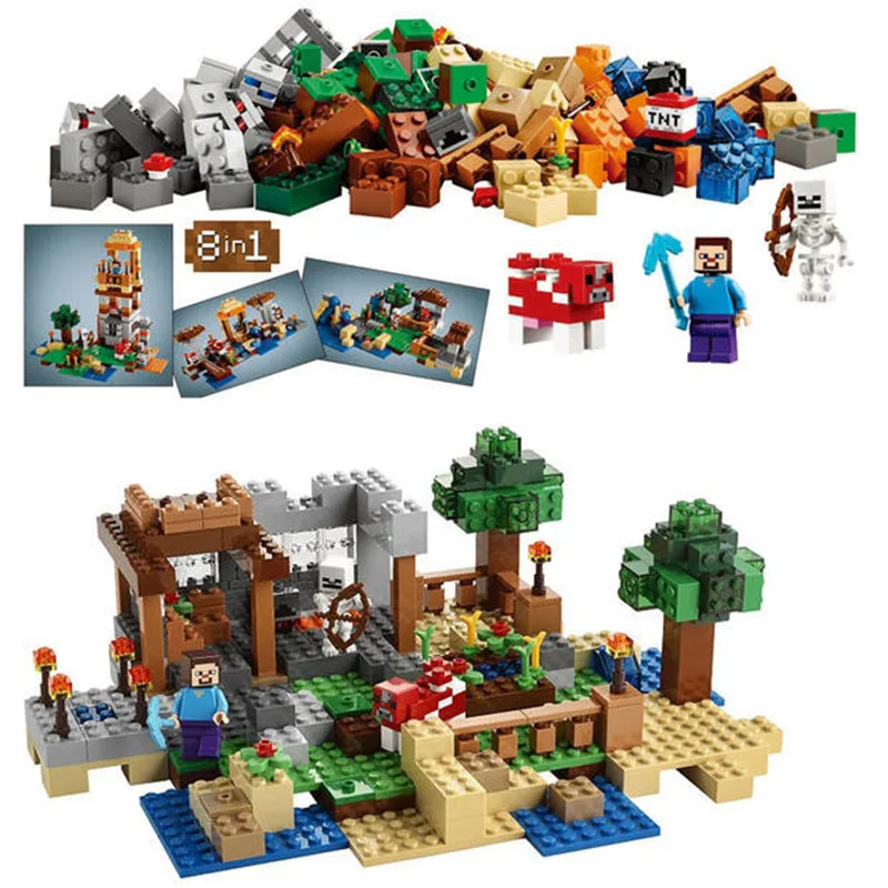 Совместимые Legoe giftse Minecrafte мой мир зомби строительные блоки кирпичи
