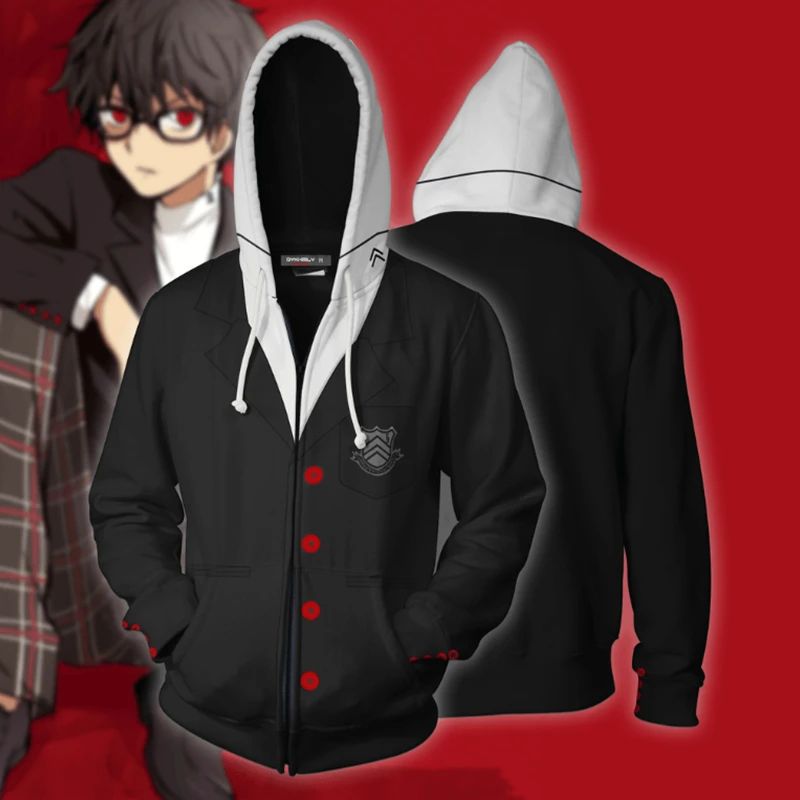 Костюм для косплея аниме Persona 5 Akira Kurusu Ren Amamiya худи с 3D принтом мужская и женская
