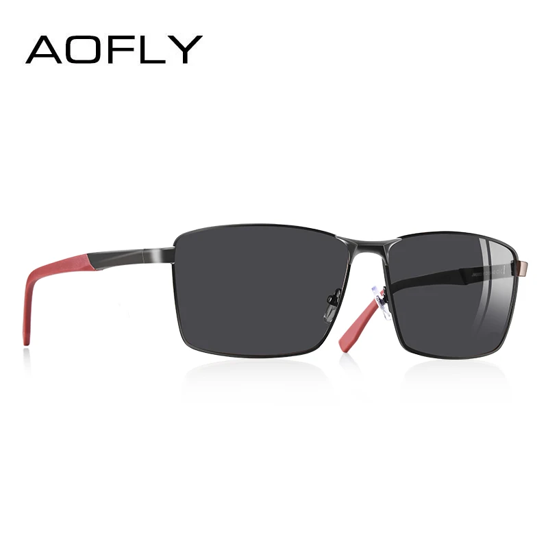 C1BLACK AOFLY, Ретро стиль, фирменный дизайн, мужские поляризованные солнцезащитные очки, квадратные, классические, мужские солнцезащитные очки, мужские очки, UV400, AF8189 - Цвет линз: C1BLACK