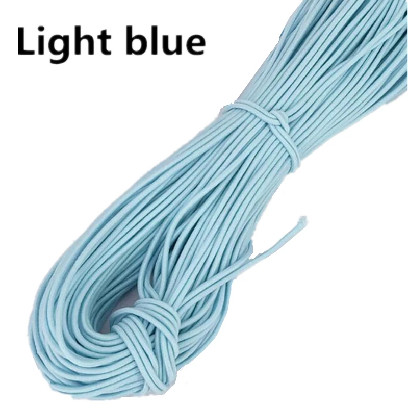 light blue 10 ярдов 2 мм цветная Высококачественная круглая эластичная лента круглая эластичная повязка Эластичная лента для дома DIY аксессуары для шитья - Цвет: light blue