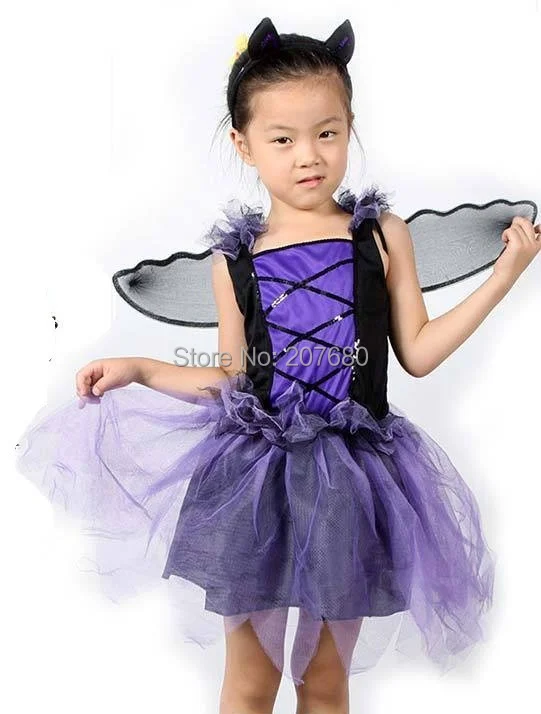 

Kids Halloween Costume Butterfly Fairy Skirt Purple dance skirt Fancy dress one set include Headband Wing