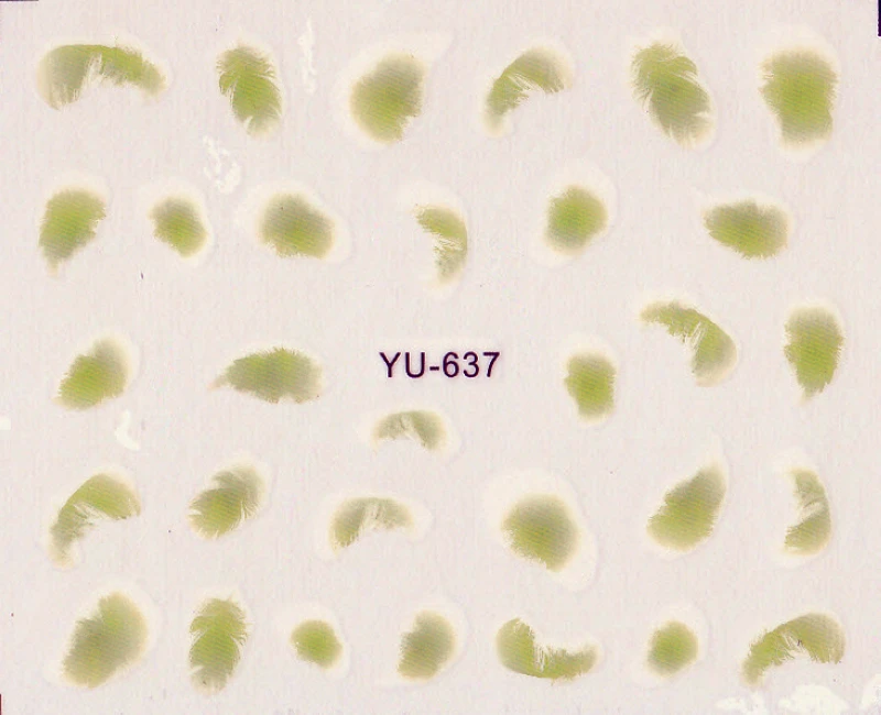 6 упак./лот переводная наклейка на ногти с изображением птиц павлина перьев YU634