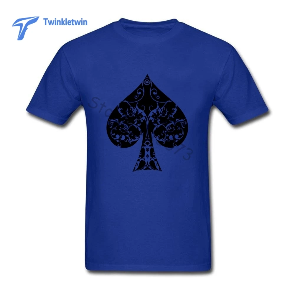 Взрослых туз пик Цветочные Племенной Spades Покер футболка Для мужчин модные Дизайн