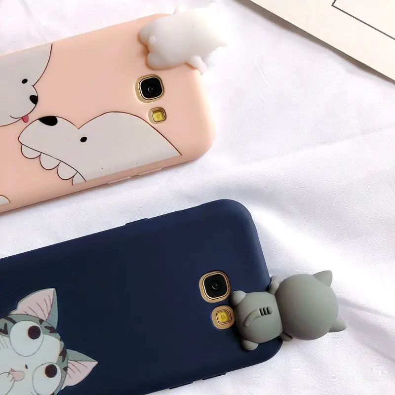 A30 A50 M10 M20 3D чехол для Etui samsung Galaxy A6 A7 A8 A9 2018 Kawaii Медведь Единорог A3 A5 2017