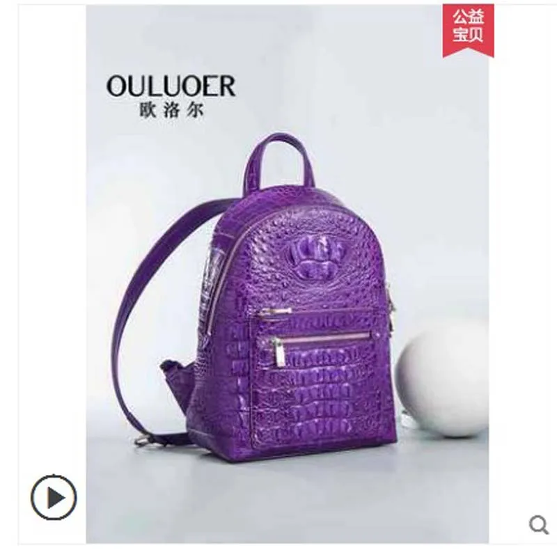 Новый Тайский рюкзак ouluoer из крокодиловой кожи для женщин Модный классический