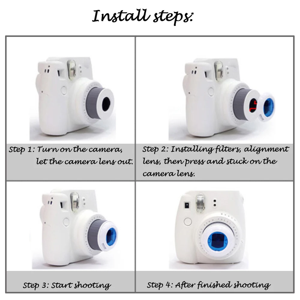 6 шт./компл. цветные фильтры для съемки крупным планом Fujifilm Instax Mini 9 8 + 7S KT
