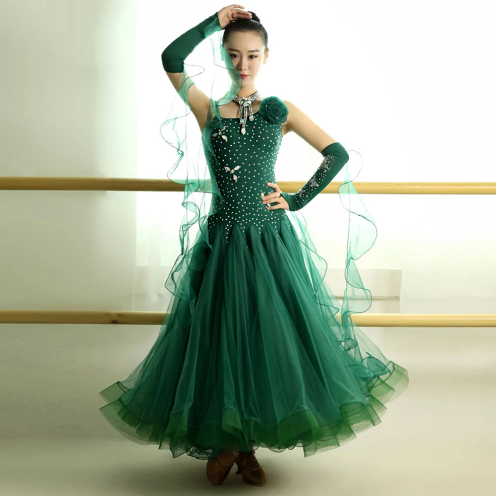 2018 женское платье для бальных танцев стразы и Тюлевое с цветочным ожерельем