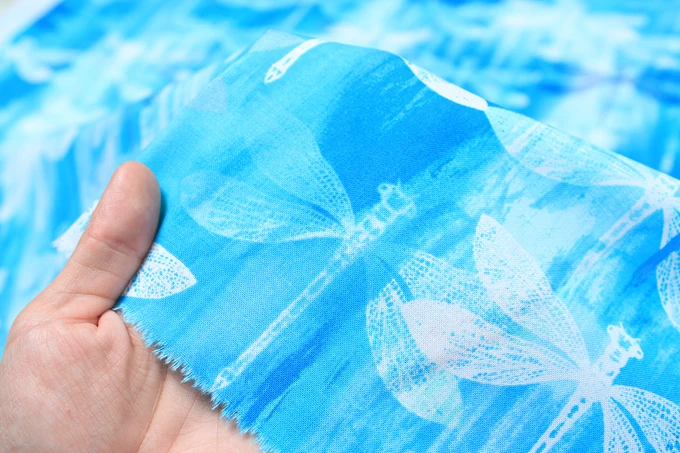 Zy DIY новый дизайн бренда довольно Ocean Blue Летающая Стрекоза ситец Ткань для шитья
