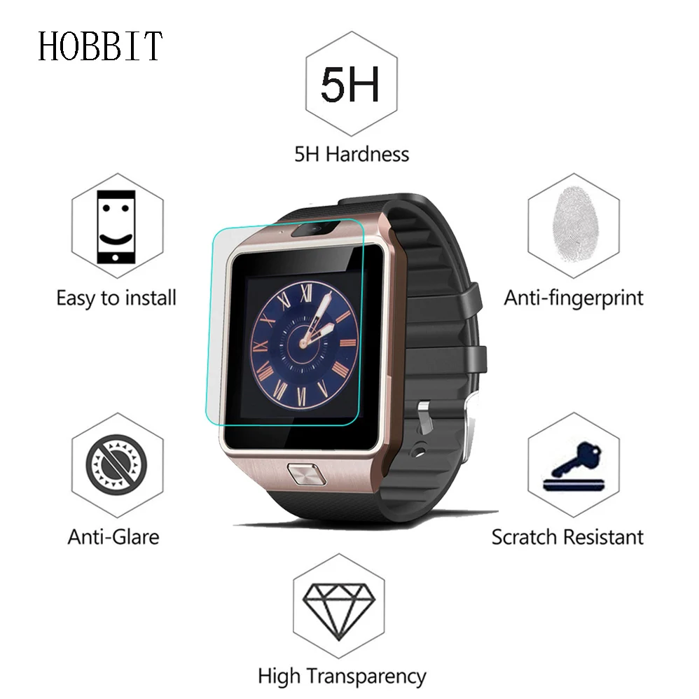 2 упаковки Противоударная мягкая защитная нанопленка для наручных часов DZ09 GT08 G60