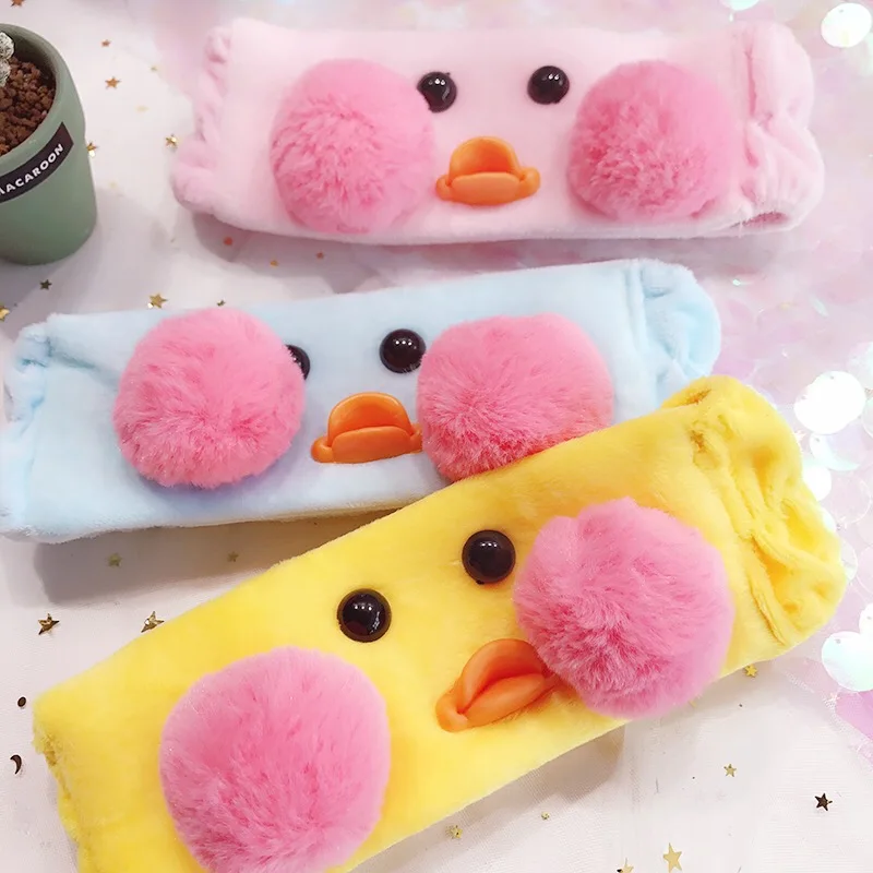 Милый мультяшный Забавный обруч для волос DUDU Duck эластичный с плюшевой головкой