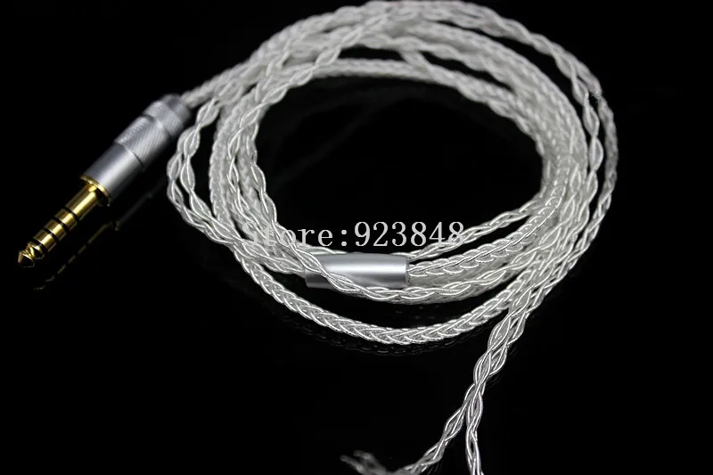 4.4mm balance plug 8share silver plated cable diy earphone wire