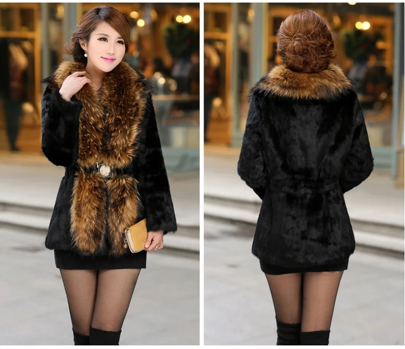 Женская зимняя шуба из искусственного меха средней длины | одежда