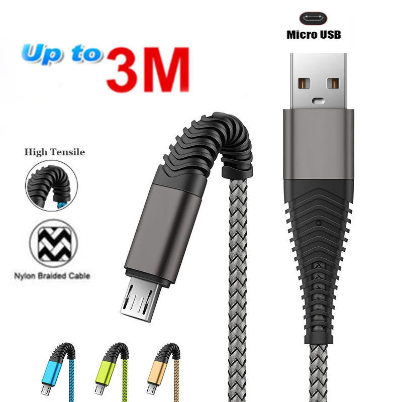 Высокопрочный кабель Micro USB для быстрой зарядки и передачи данных телефонов Samsung S4