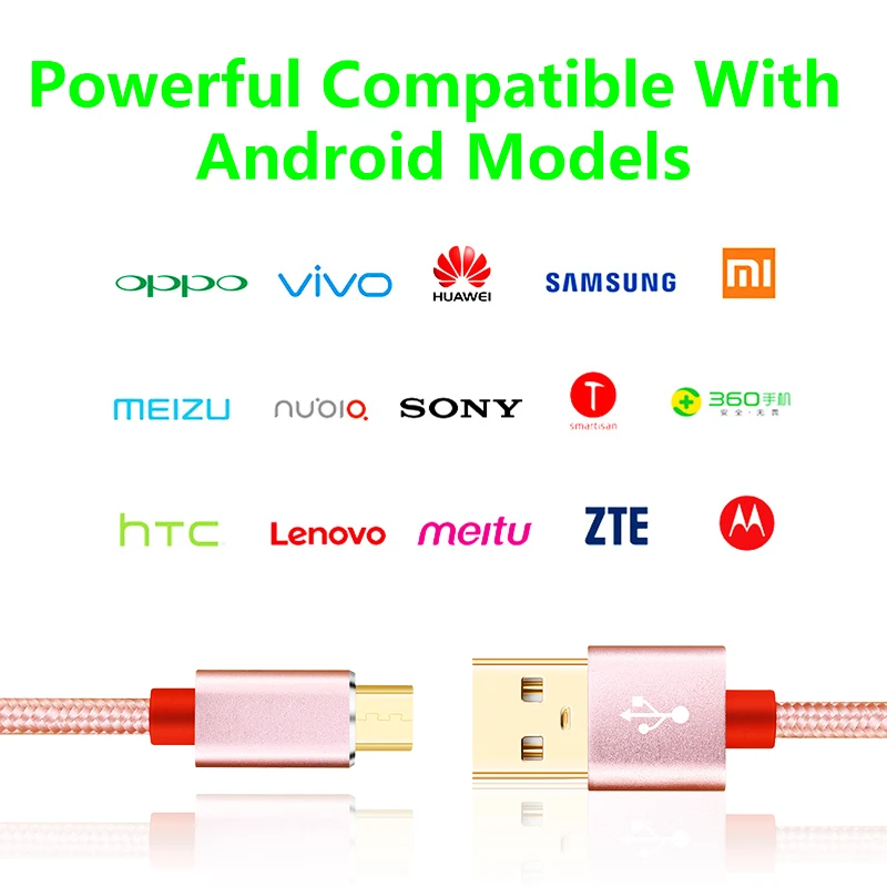 Shuliancable Micro USB кабель 2.4A нейлон Быстрая зарядка USB кабель для передачи данных для samsung huawei Xiaomi Redmi LG Microusb кабель зарядного устройства