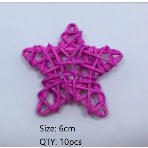 6cm 10pcs 10/20 шт. круглые звезды ротанговая Пальма клубок искусственный цветок для свадьбы для рождественской вечеринки украшения для самодельного изготовления детский подарок венок для дома орнамент - Цвет: 6cm 10pcs