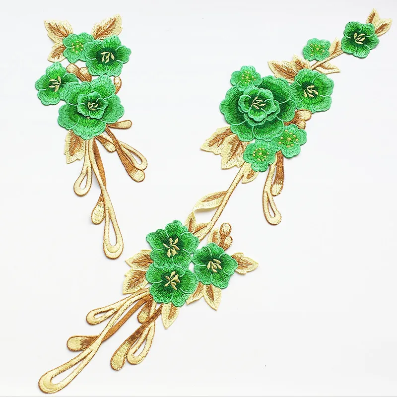 1 Set / Fashion Embroidered Cloth Clothes DIY Qipao Dress Patch Applique Decoration No Glue 30*12cm/60*12cm YS0159 | Дом и сад