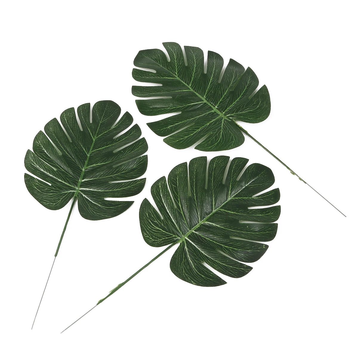 Искусственные зеленые тропические Пальмовые Листья 10 шт./лот растения в джунглях