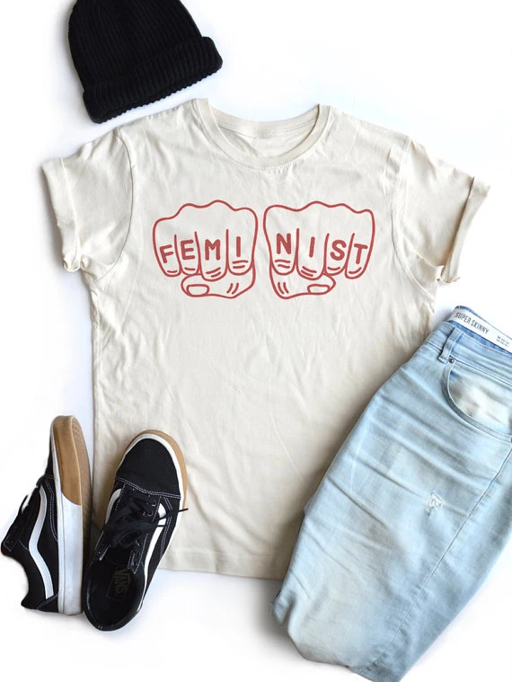 

Skuggnas Feminist T-Shirt Girl Power women fashion 90s tees Human Rights Summer Popular Tops Grunge Aesthetic Goth quote T shirt