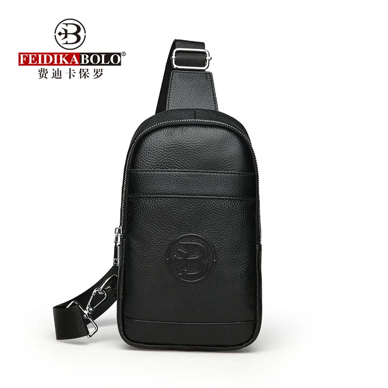 

FEIDIKABOLO New Leather Chest Bag Boutique Men's Messenger Bag Summer Large Capacity Travel Shoulder Bags Drop Shipping