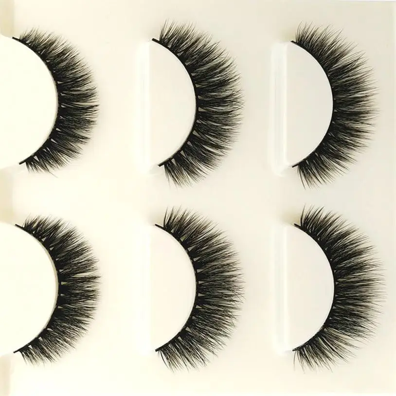 Высококачественные объемные натуральные Длинные Накладные ресницы ручной