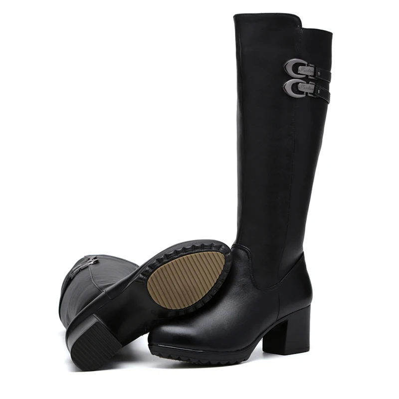 GKTINOO Women Winter Shoes High Quality Knee Boots Warm Plush Genuine Leather | Обувь