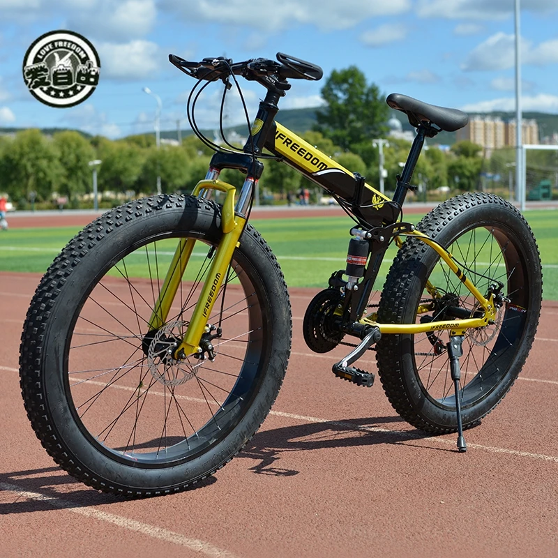 Love Freedom 21 скорости складной велосипед 26*4.0 fat tire bikes двойной дисковые тормоза