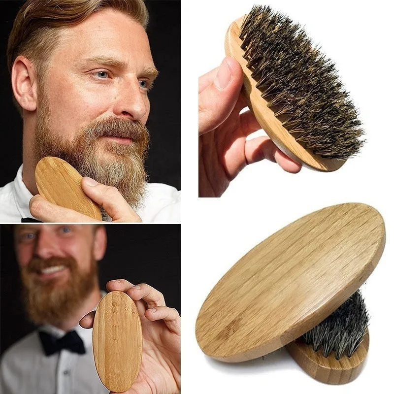Щетка для бороды с бамбуковой щеткой специальный набор кисточек натуральной