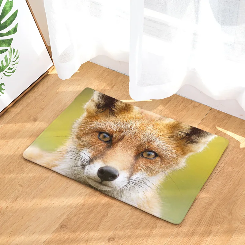 Дверной коврик замшевый ковер с принтом лисы домашний декор для ванной