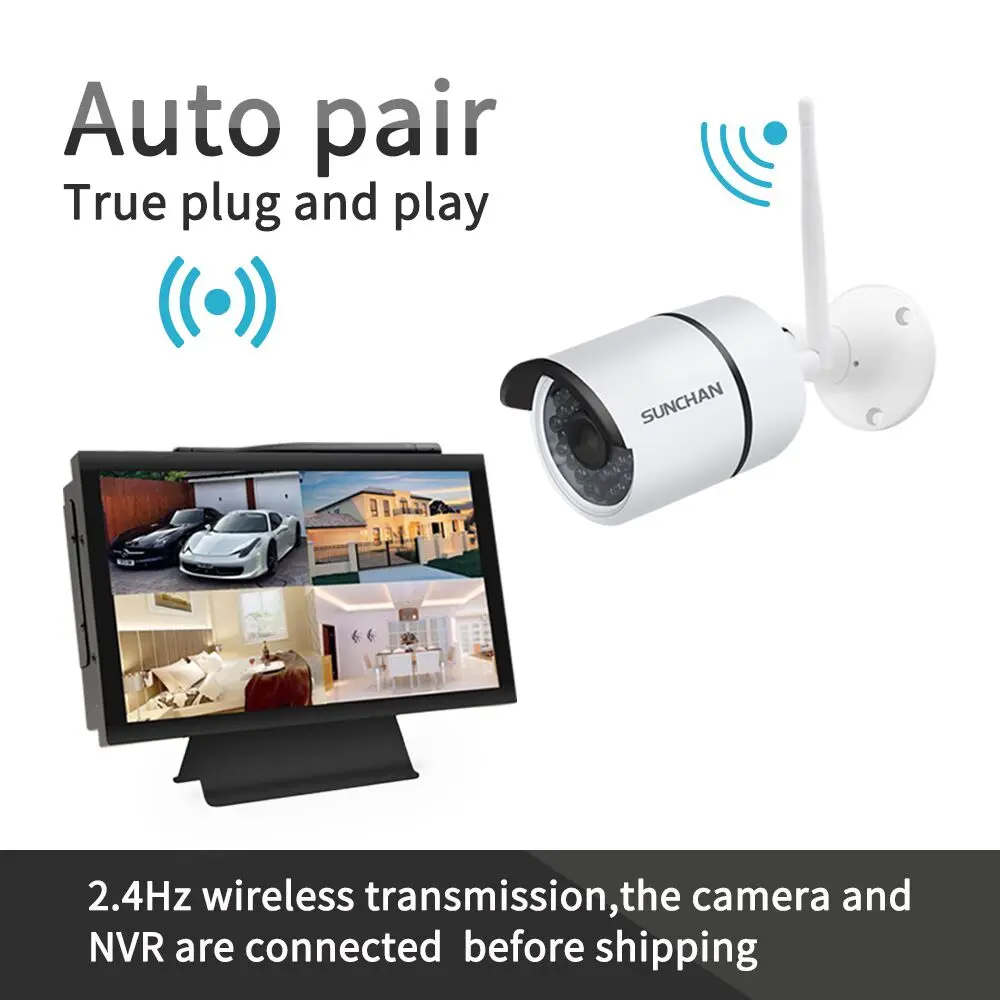SunChan Беспроводной Камеры Скрытого видеонаблюдения Системы 4 канала 960 P охранных