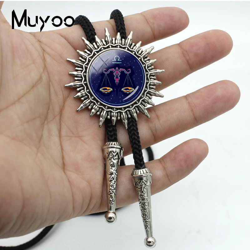 BOLO 0144 Новый Модный 12 знаков зодиака шейные Галстуки стеклянный кабошон весы