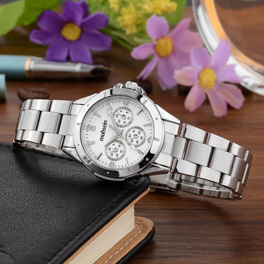 2018 Muhsein простые кварцевые часы из нержавеющей стали водонепроницаемые Модные