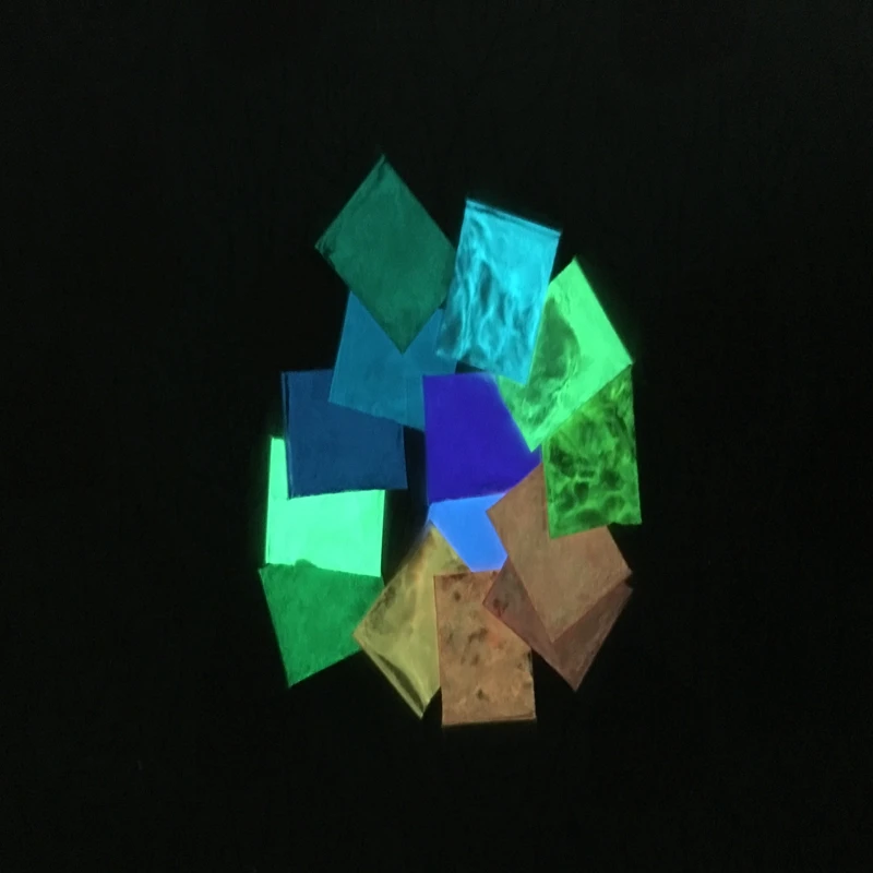 Синий цвет порошок для украшения своими руками 100 материал ногтей светящаяся