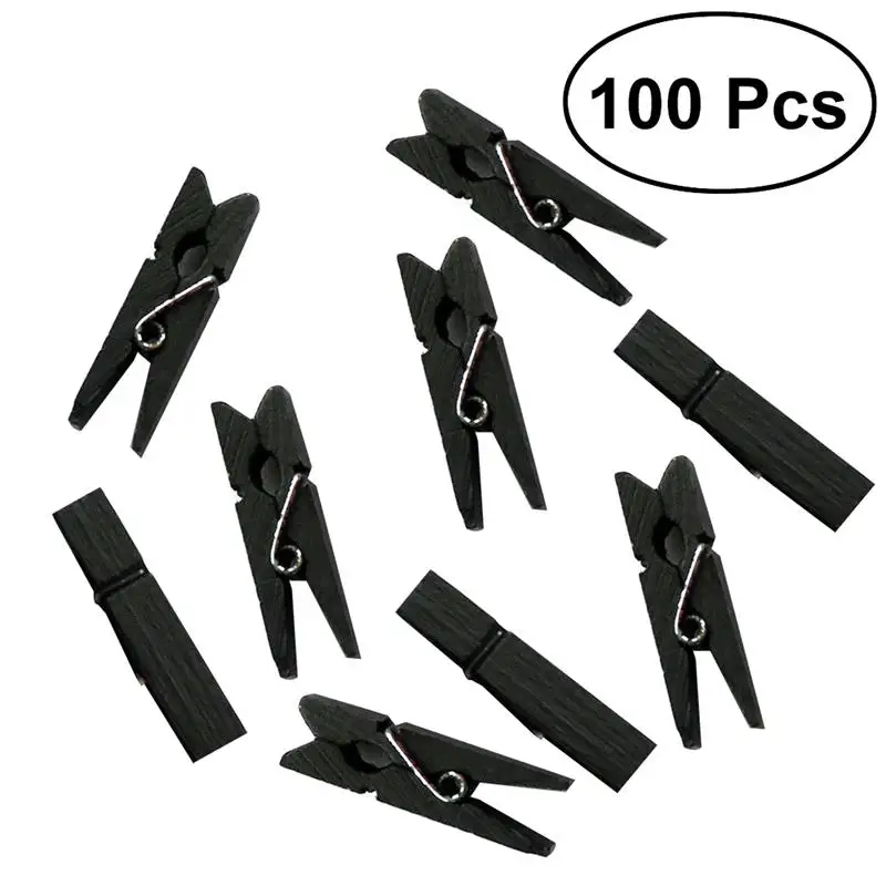 100 шт. миниатюрные натуральные деревянные зажимы для бумаги универсальный кабель