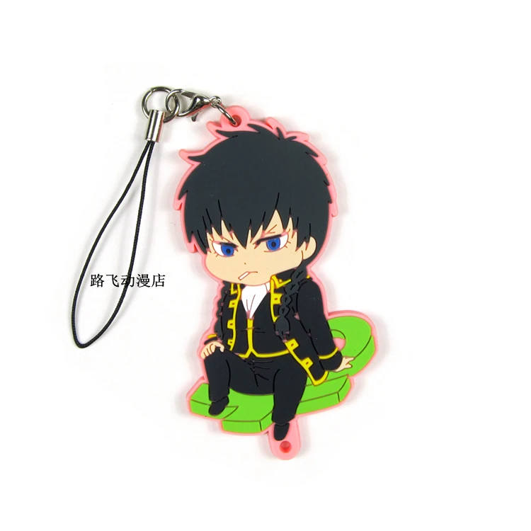 Брелок Подвеска резиновая аниме модель GINTAMA Sakata Gintoki Okita Sougo Hijikata Toushirou Kondou Isao