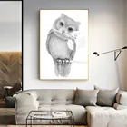 Современные картины на холсте, картины, эскиз совы, искусство и принты, домашний декор, плакат, черно-белая Настенная картина