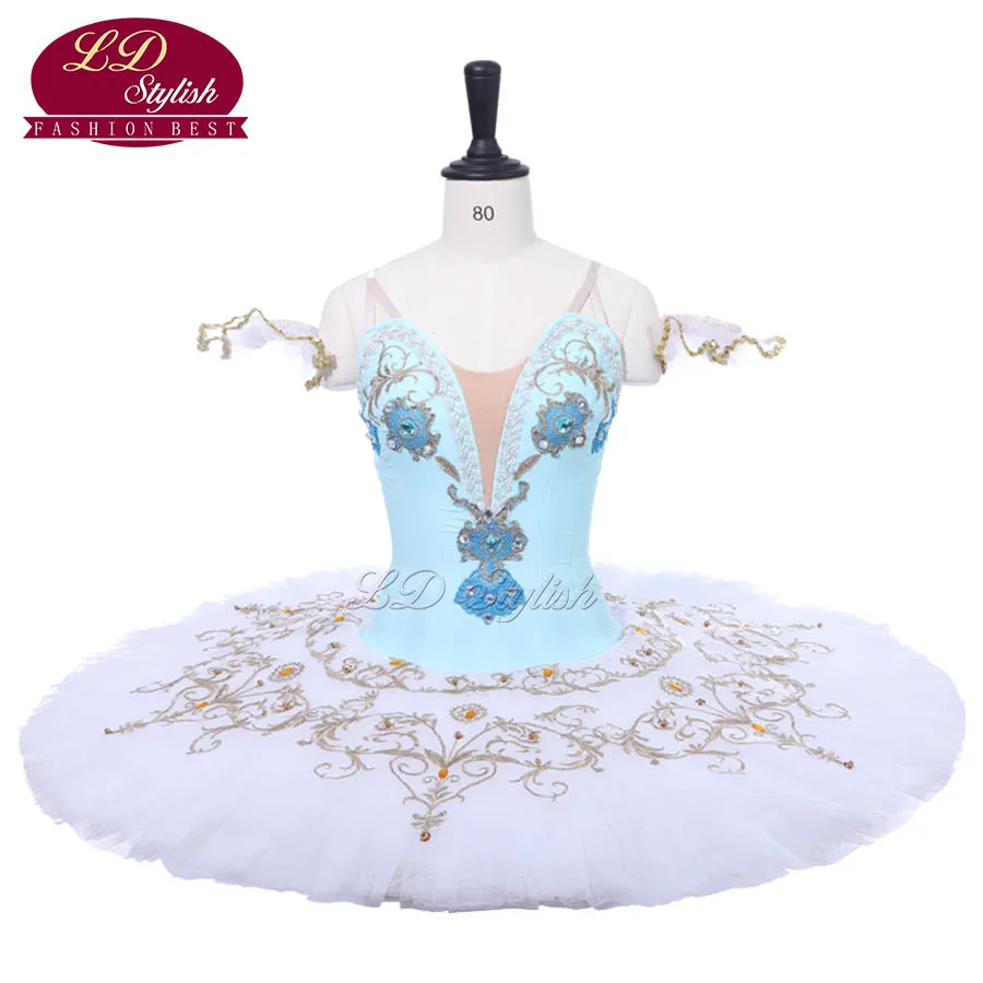 

Women Blue Ballet Tutu White Don Quixote Stage Performance Costumes Children Ballet Dance Apperal Girls Ballet Skirt