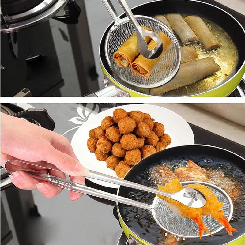 Многофункциональный фильтрующая ложка с зажимом Еда Кухня масло для жарки салат фильтр bbq Кухонные гаджеты аксессуары дуршлаги
