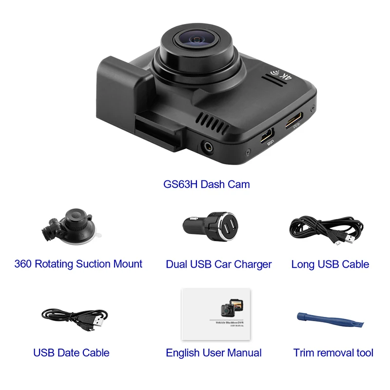 2.4&quot Dash Camera Car DVR WiFi DVRs Recorder Cam Vehicle Built In GPS Camcorder 4K 2160P Night Vision | Автомобили и мотоциклы