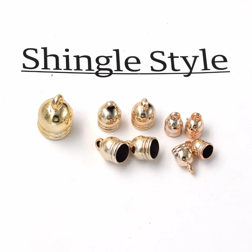 High quality Necklace End Tip Plastic UV CCB Bead Caps Gold Plated 9*9*14mm 30PCs | Jewelry Findings &amp Components