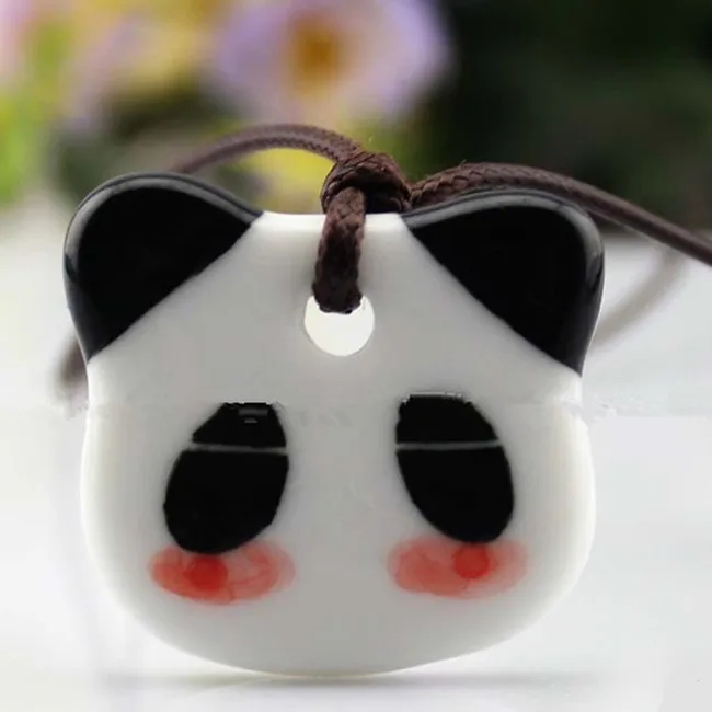 Очаровательная Милая панда детская ручная роспись искусственная нить ожерелье