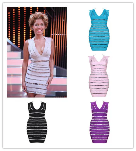 Высокое качество Женские v-образный вырез Кристалл Бисероплетение вискоза