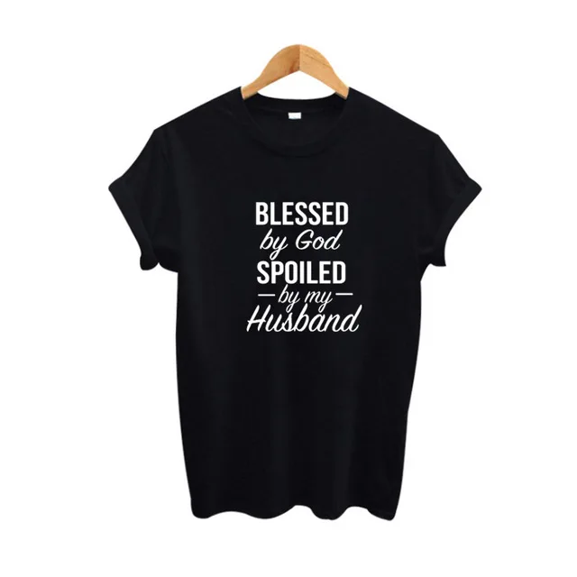 Женская футболка с надписью Blessed by God футболки Иисусом из Библии Harajuku Tumblr Прямая