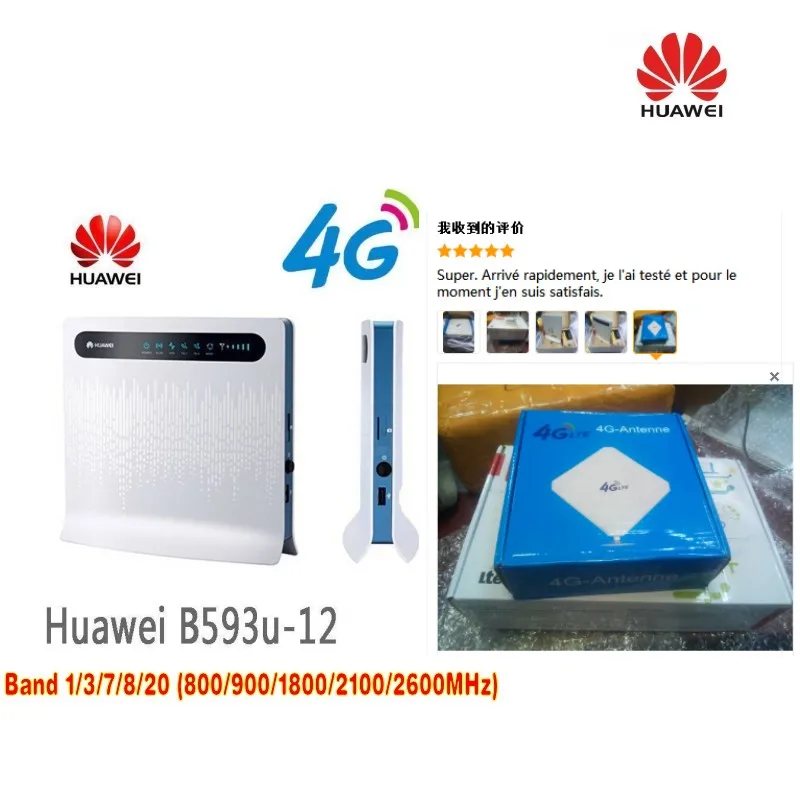 Разблокированный Huawei B593 беспроводной маршрутизатор 4G LTE TDD/FDD 100 Мбит/с Wi Fi +