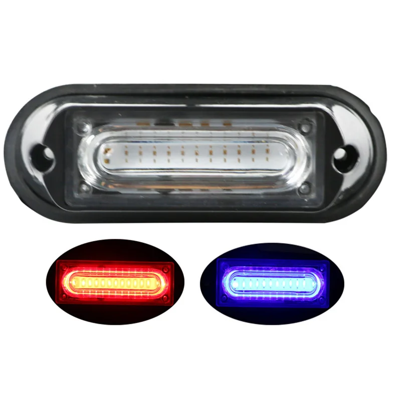 

1 Pcs 3W Car COB Grill Light LED Strobe Warning Light 12V 24V Flashing Lamp Red Blue