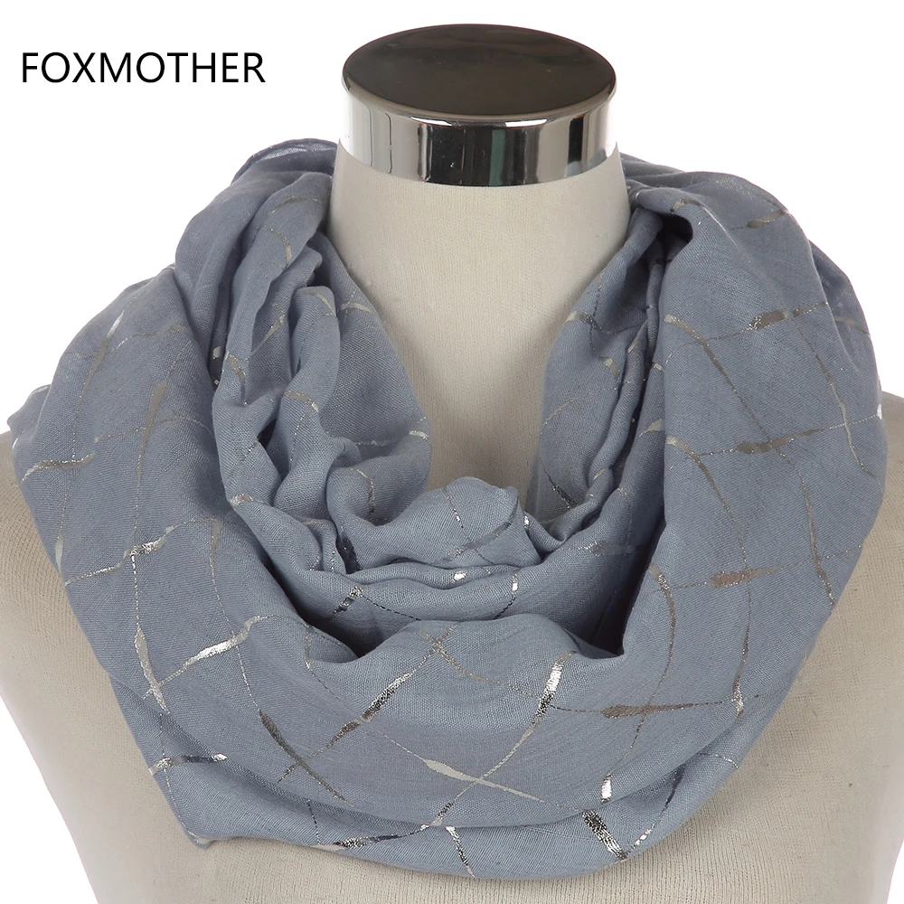 Женский шарф кольцо FOXMOTHER черно розовая/серая/серебристая шаль в клетку из