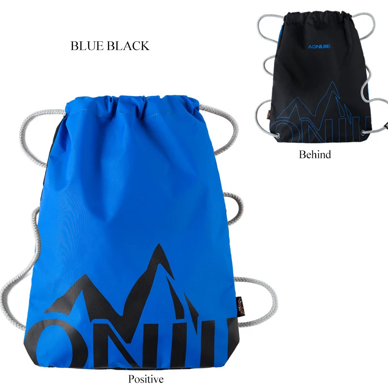 blue black Простой водонепроницаемый рюкзак со шнурком, одноцветная Сумка-тоут, Ультралегкая сумка для йоги, фитнеса, спортзала, Спортивная альпинистская сумка для женщин и мужчин - Цвет: blue black